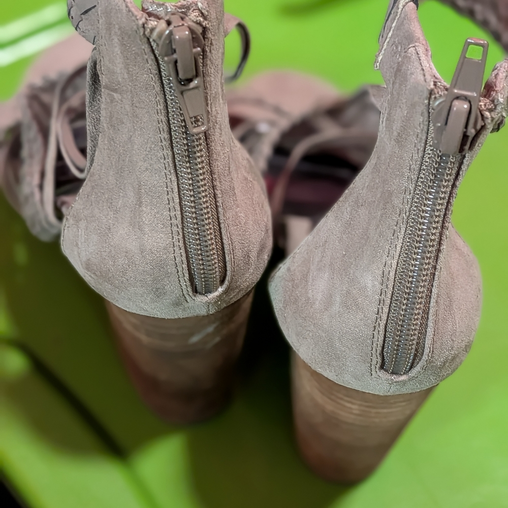 Gray Suede Women's Heeled Boots